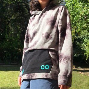 Tie Dye Blue Black and Gray Oversized Neff Hoodie